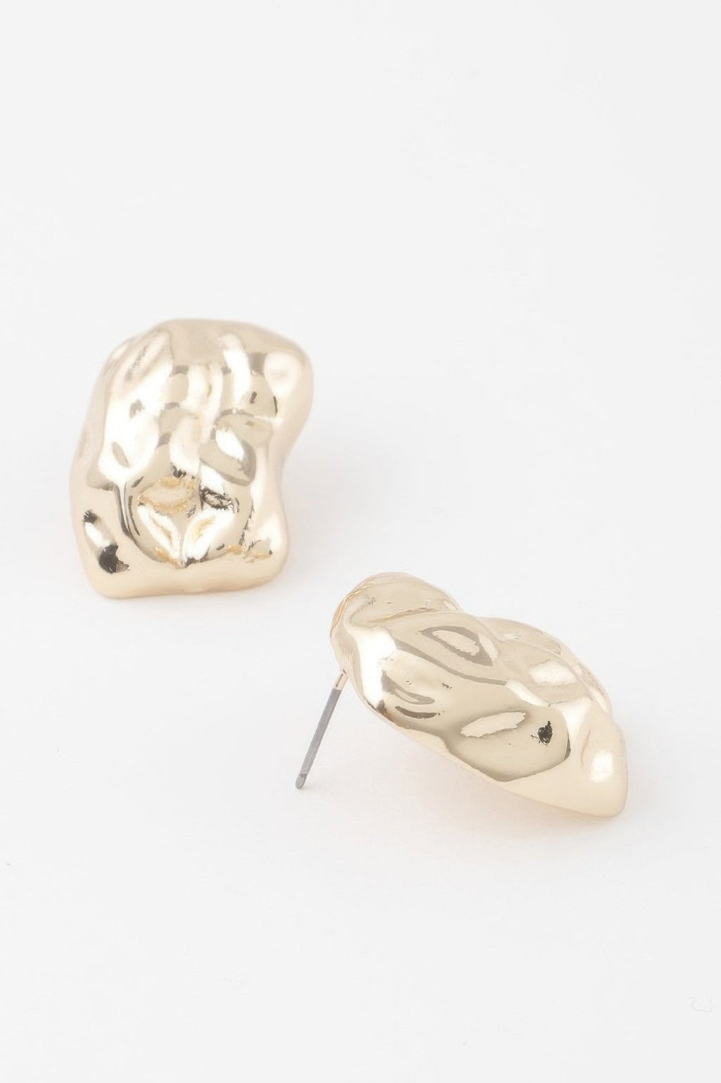 Chunky Textured Dish Stud Earrings