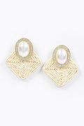 Faux Straw Pearl Earring