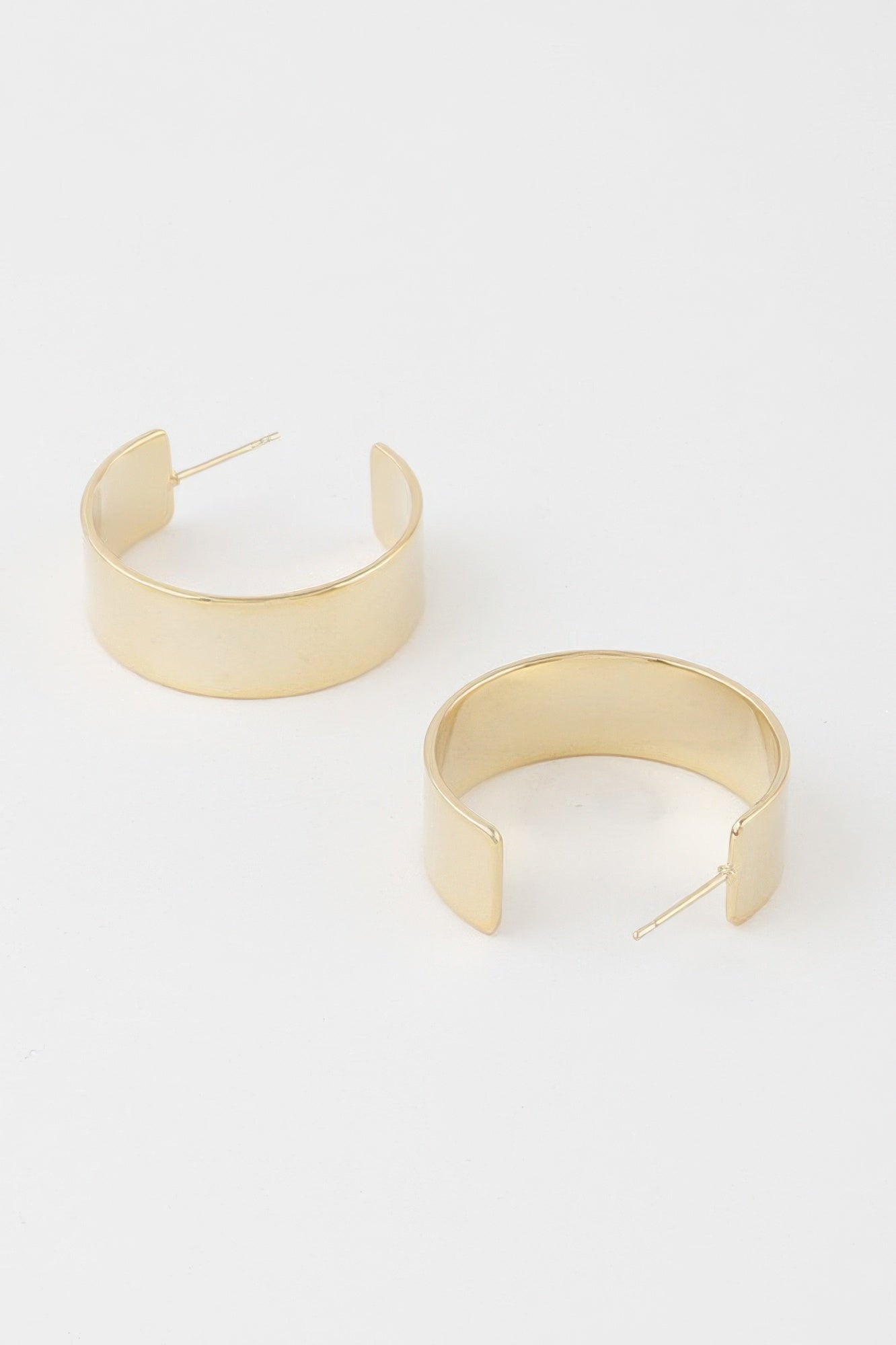 Shiny Flat Hoop Earrings