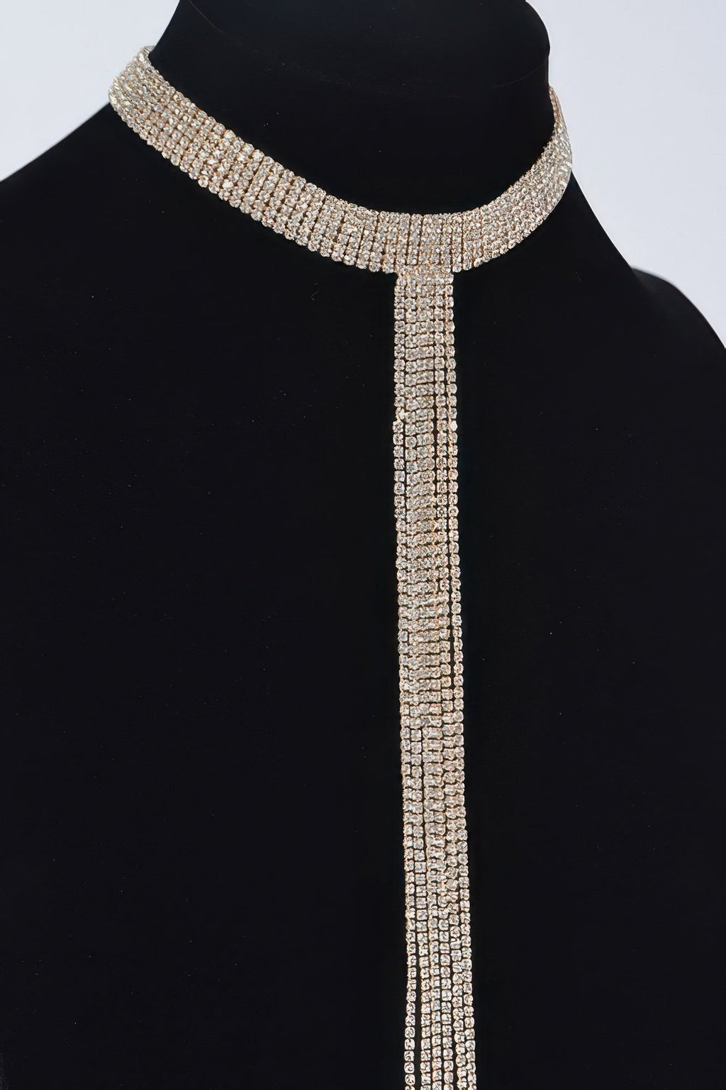 Bar Line Rhinestone Choker Necklace