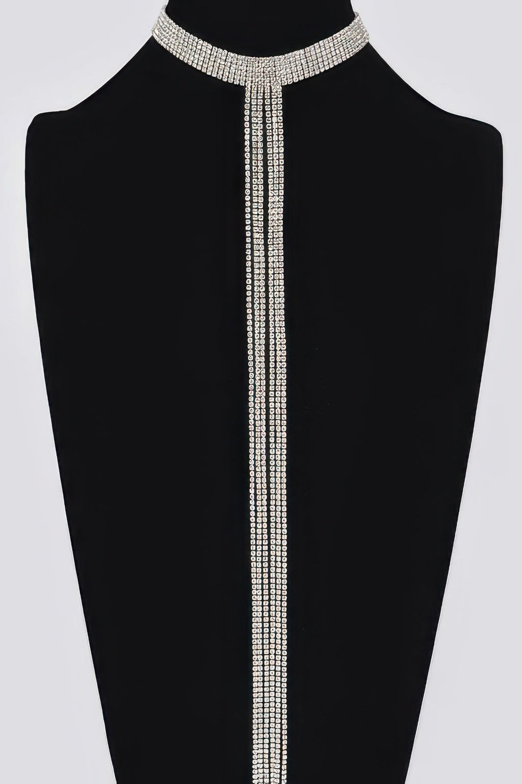 Bar Line Rhinestone Choker Necklace