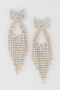 Rhinestone Ribbon Drop Earrings