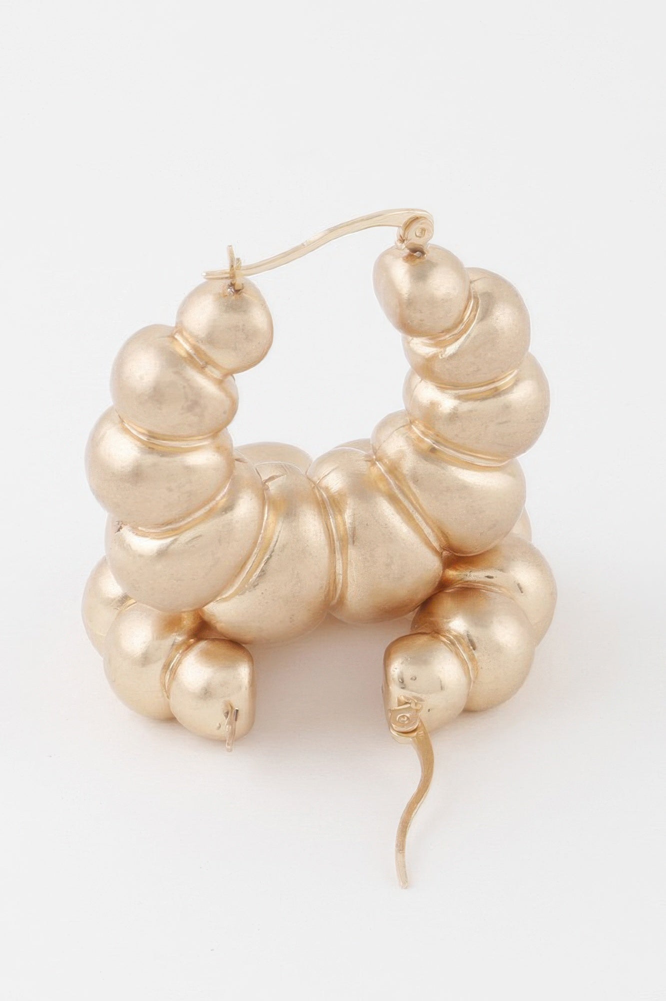 Bead Crescent Hoop Earrings