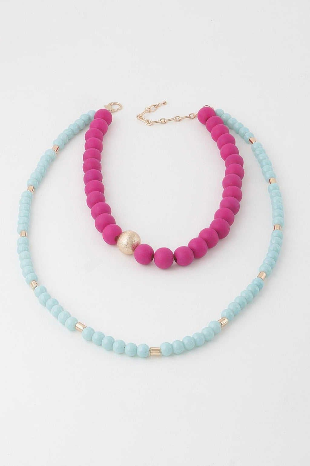 Two Toned Beaded Long Necklace