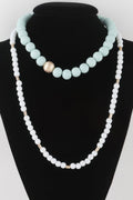 Two Toned Beaded Long Necklace