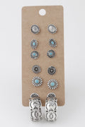 Antique Sun Stud Earrings Set