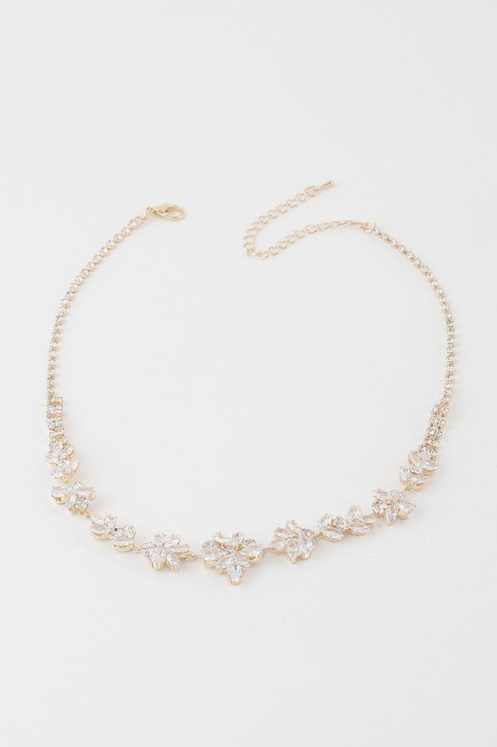 Crystal Flower Charm Necklace