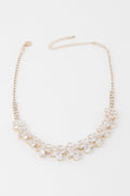 Double Crystal Flower Charm Necklace