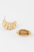Crinkle Crescent Stud Earrings
