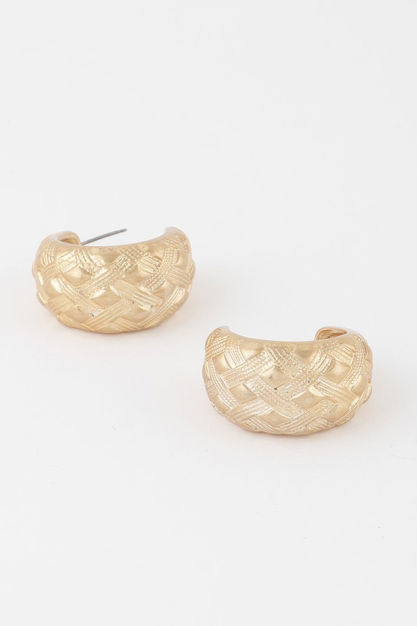 Basket Weaved Hoop Earrings