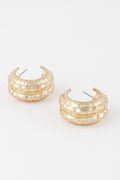 Double Hammered Hoop Earrings