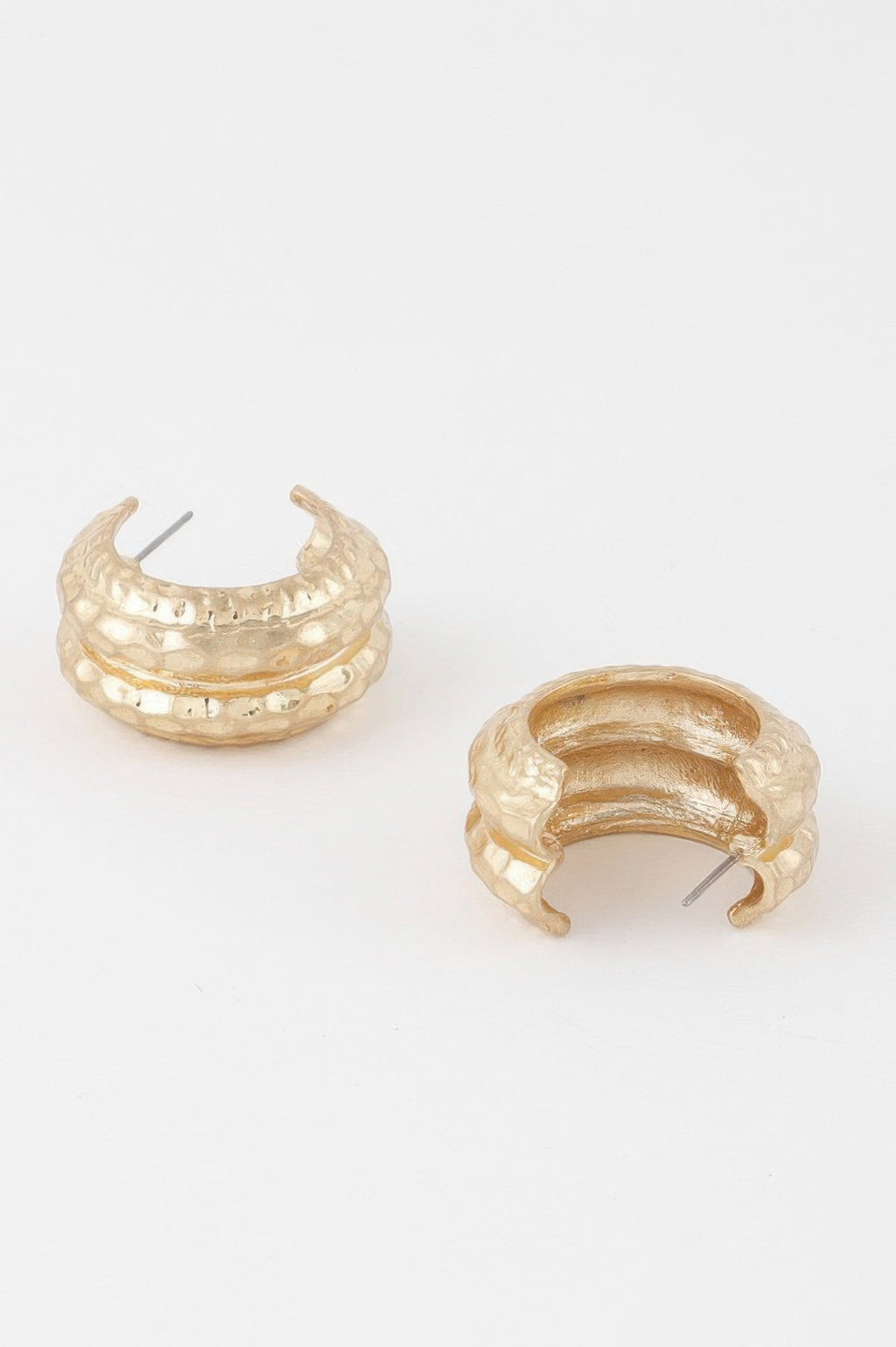 Double Hammered Hoop Earrings