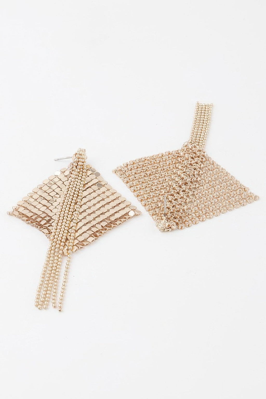 Abstract Bead Drop Diamond Earrings