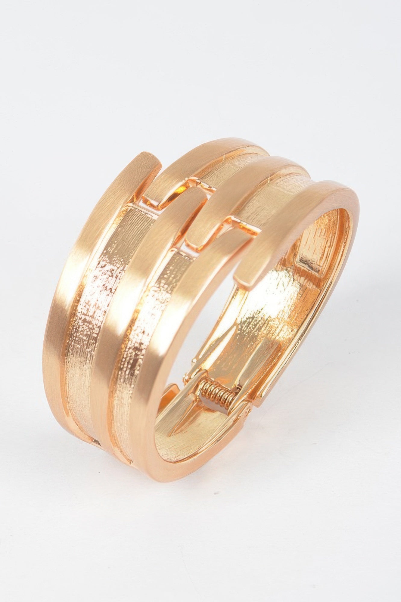Metal Spring Hinge Cuff Bracelet
