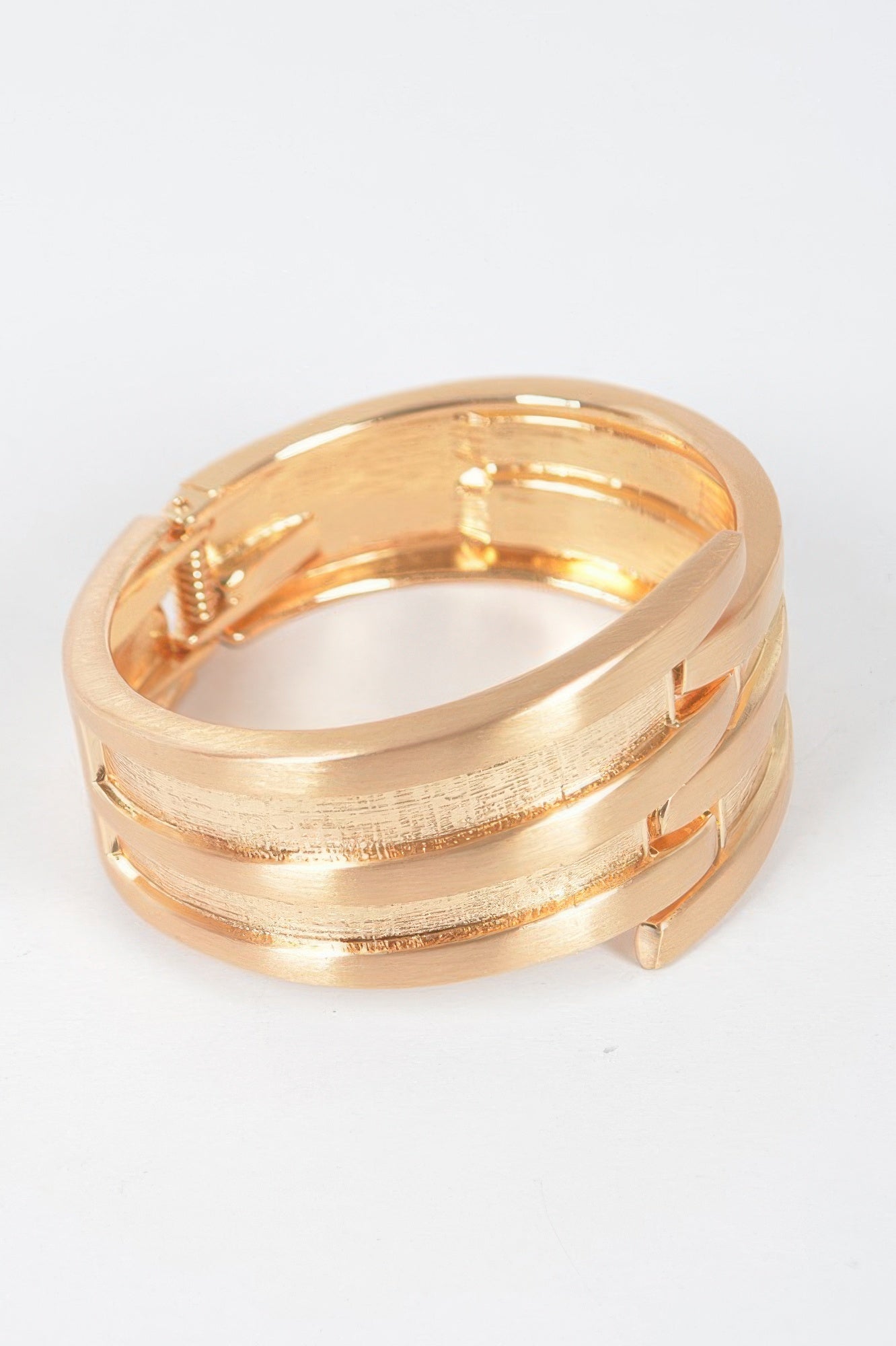 Metal Spring Hinge Cuff Bracelet