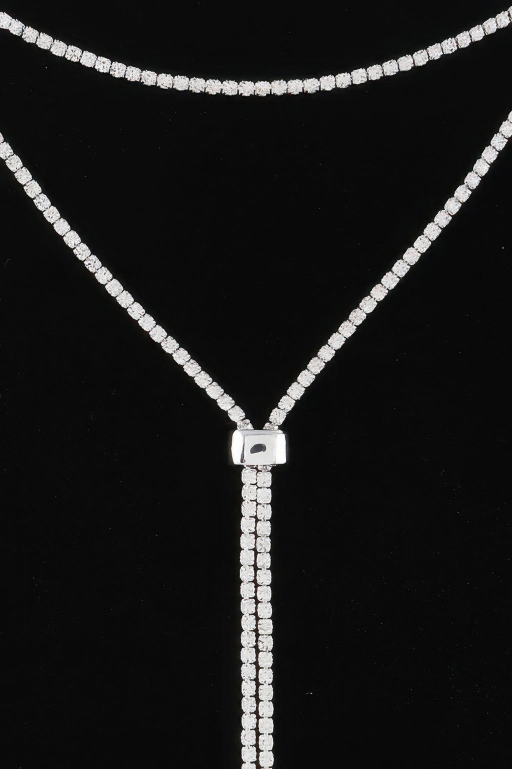 Jeweled Rhinestone Choker Drop Necklace