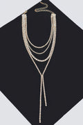 Multi-layered Rhinestone Long Necklace