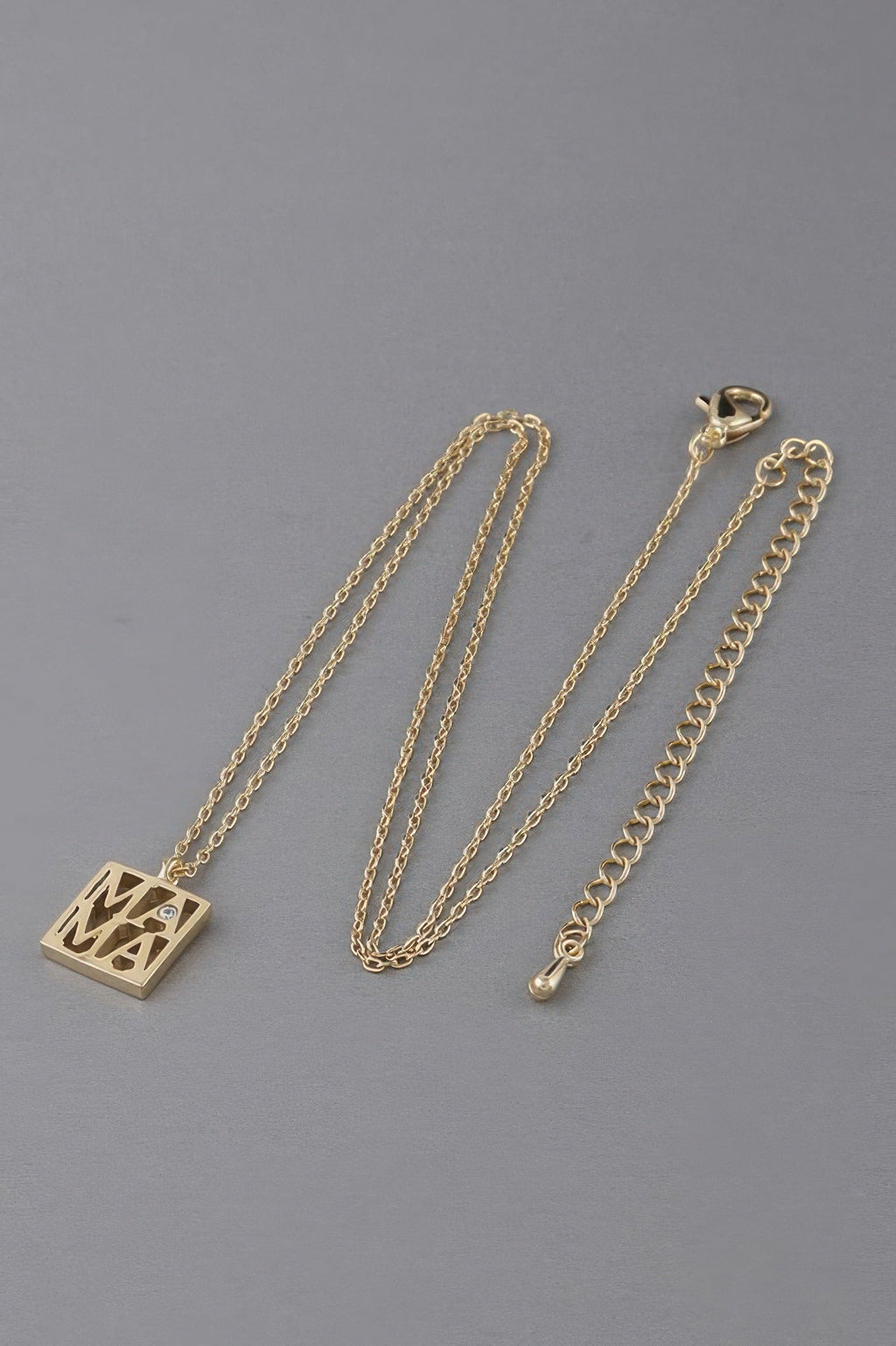 Mama Script Box Necklace