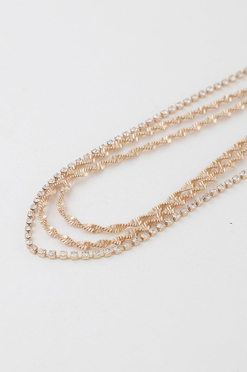Rhinestone Twisted Chain Necklace