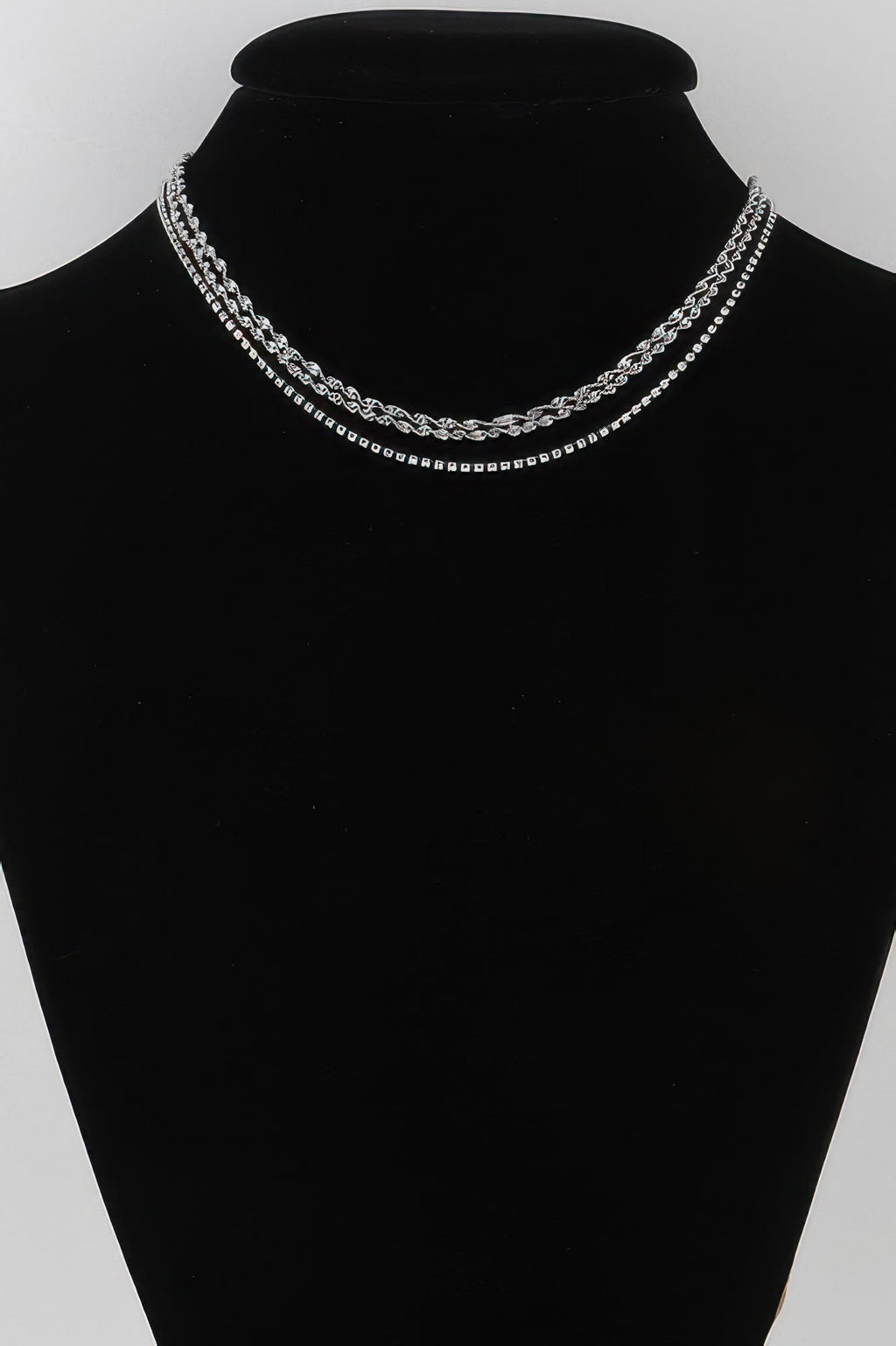 Rhinestone Twisted Chain Necklace