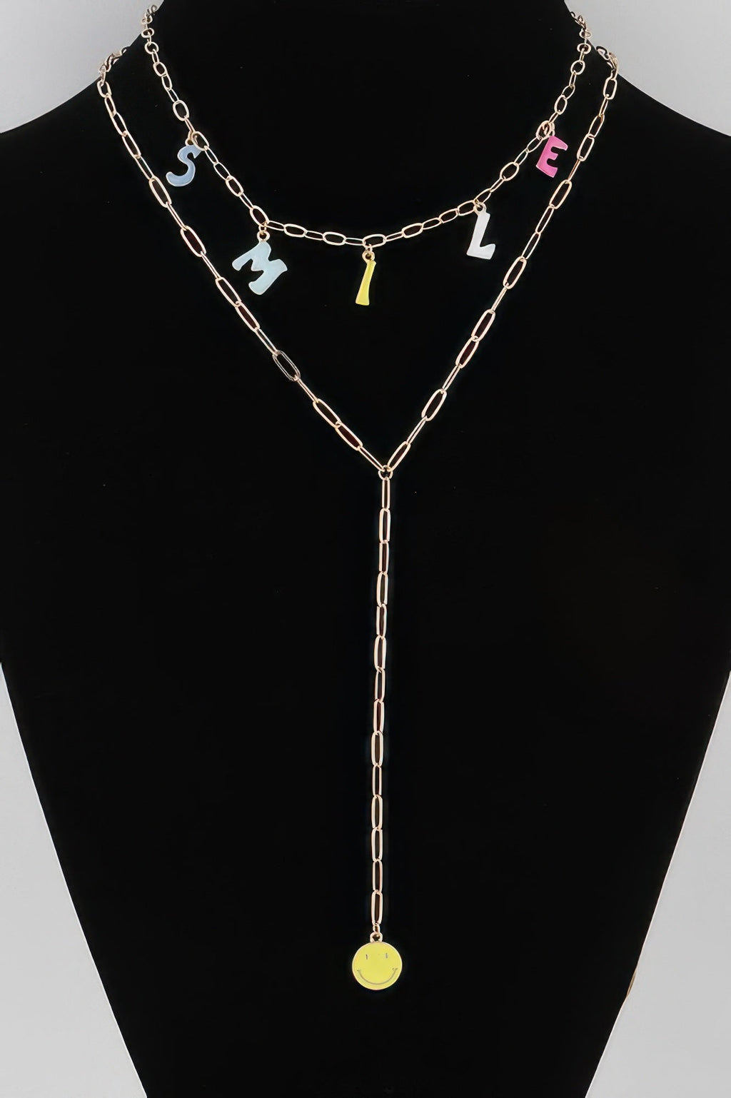 Smile Chain Drop Necklace