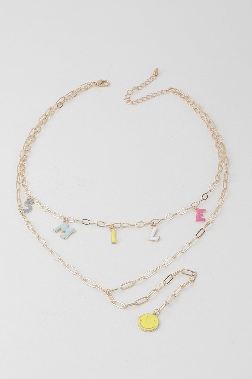 Smile Chain Drop Necklace