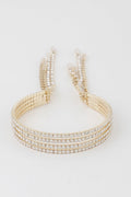 Multi Rhinestone Drop Cuff Bracelet