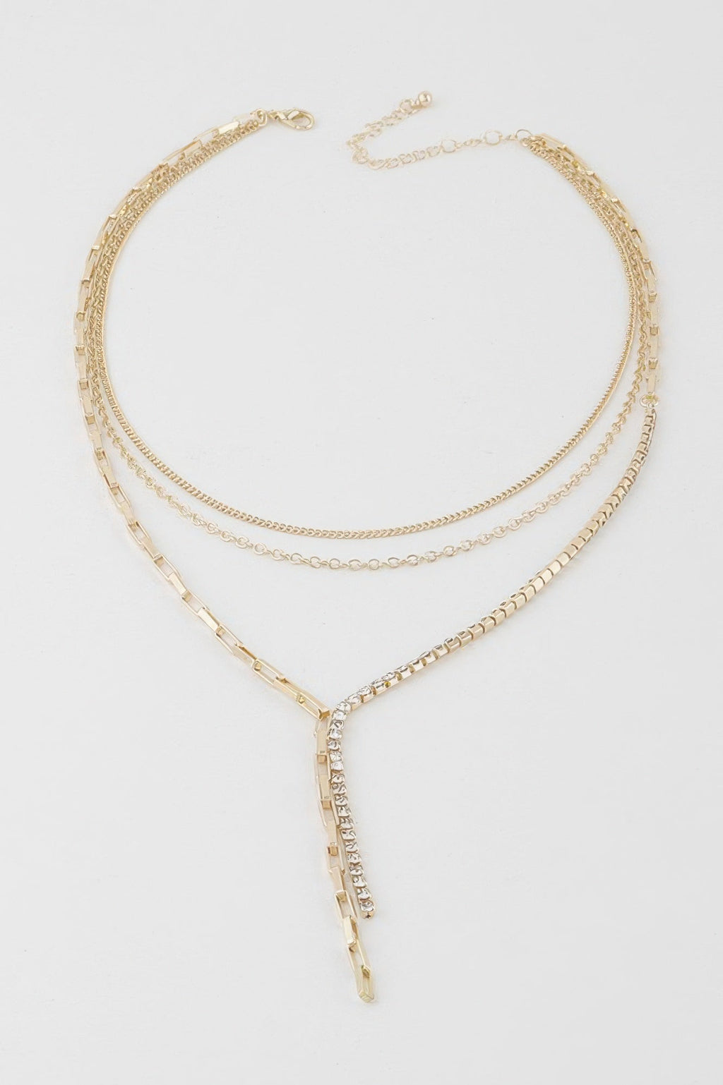 Multi Rhinestone Chain Necklace