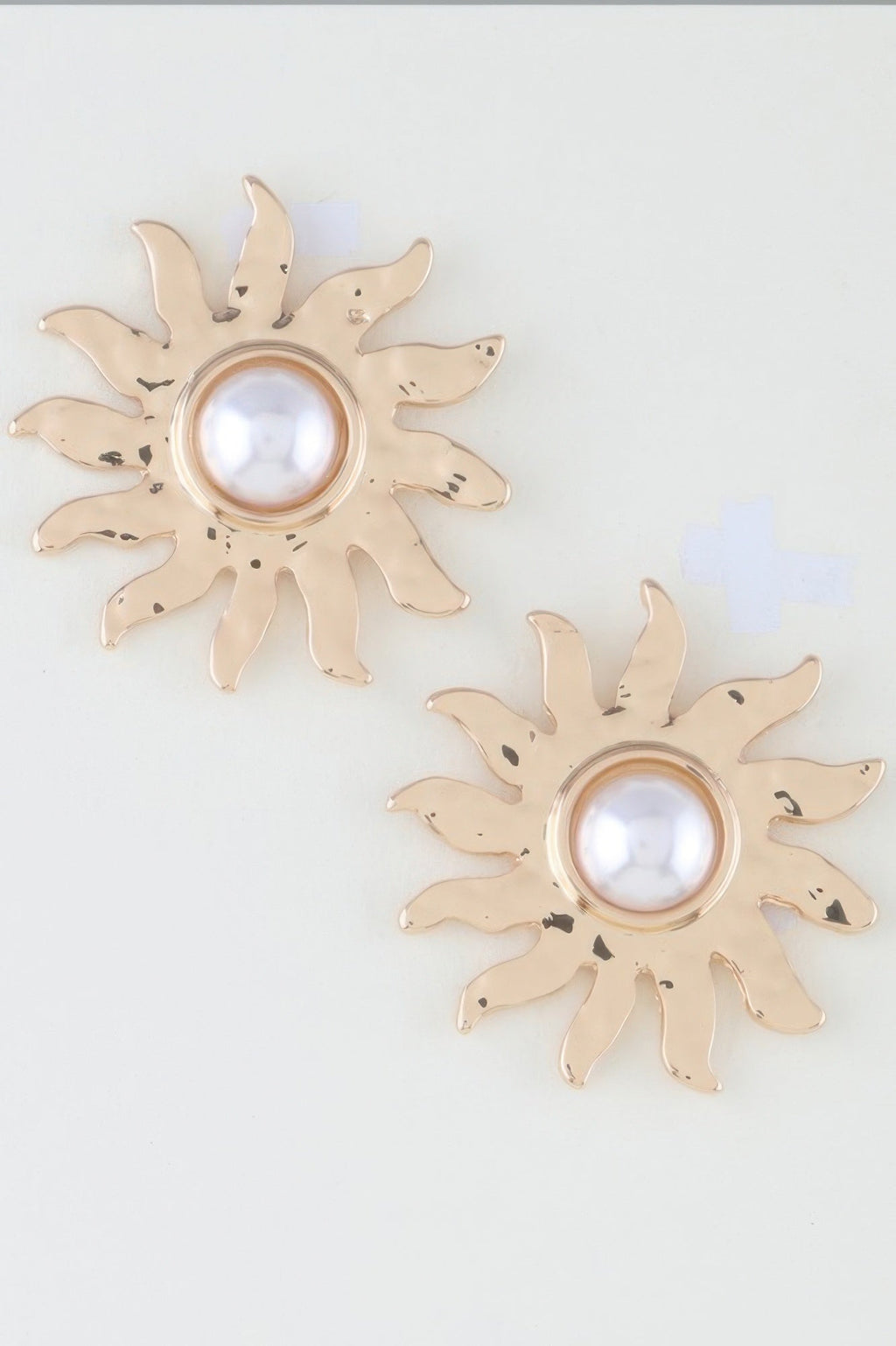 Rising Sun Pearl Stud Earrings