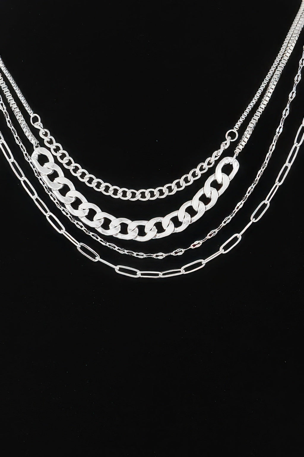 Multi Curb Mariner Chain Necklace