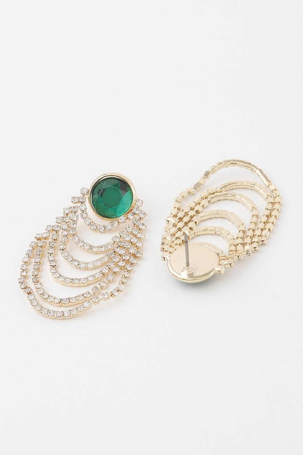 Multi Jewel Curtain Drop Earrings