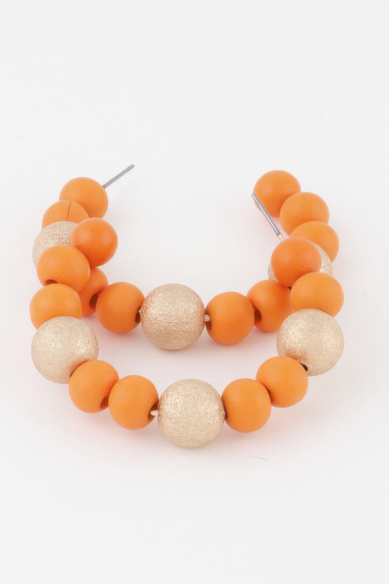 Two Toned Bead Hoop Earrings