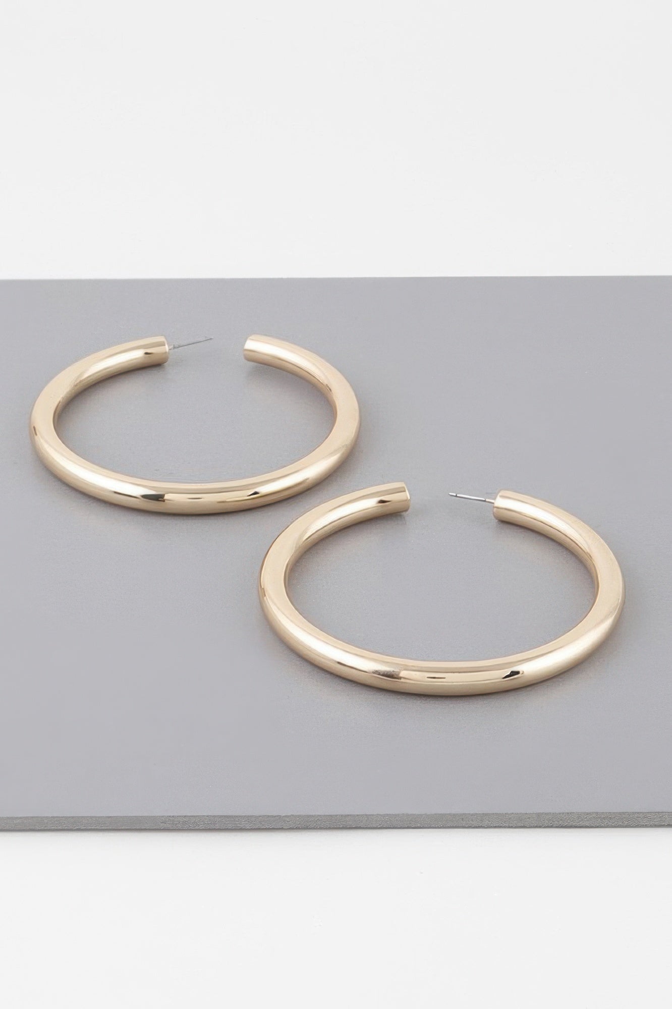 Wide Shiny Hoop Earrings