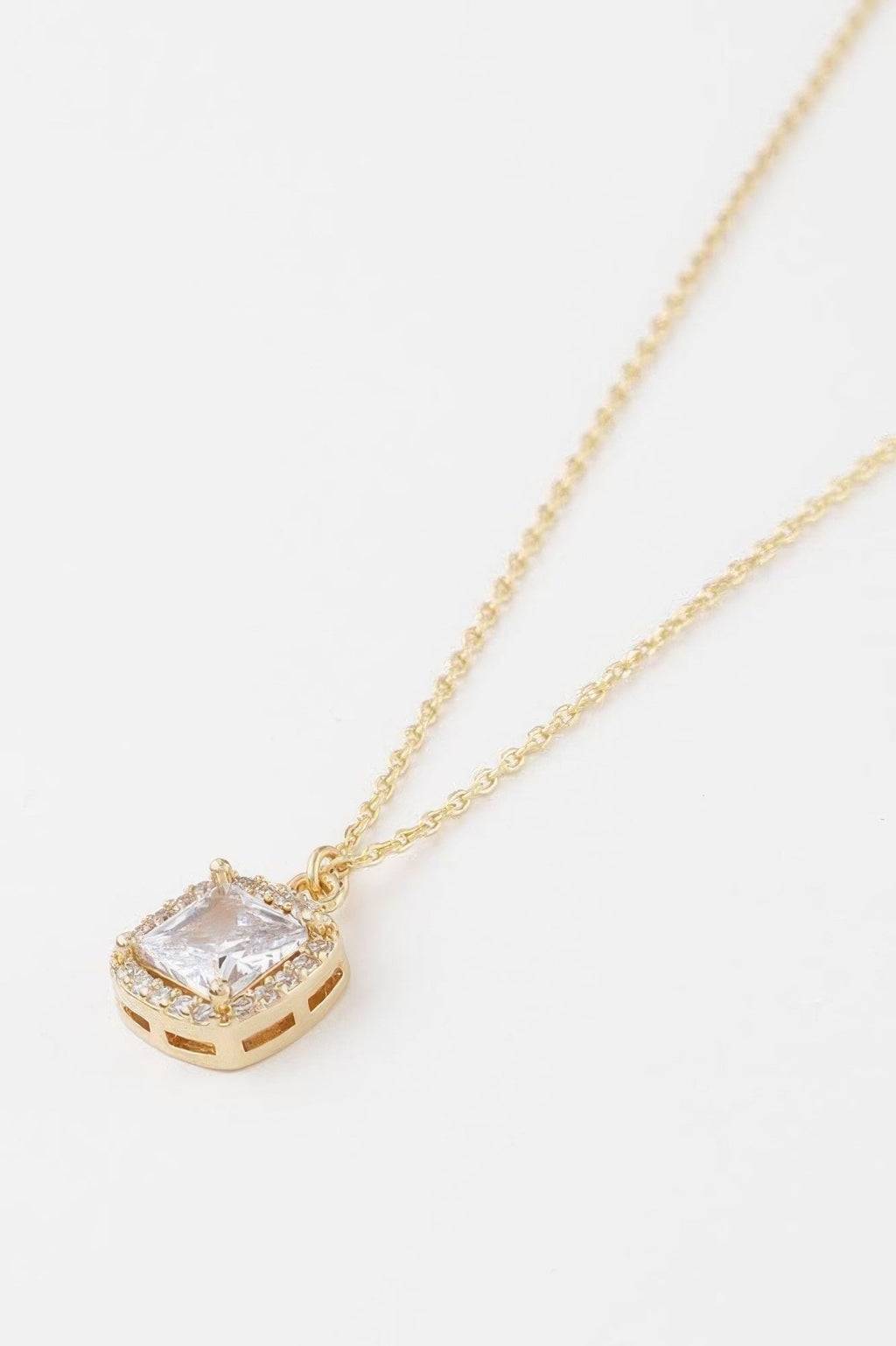 Cubic Rhinestone Pendant Necklace