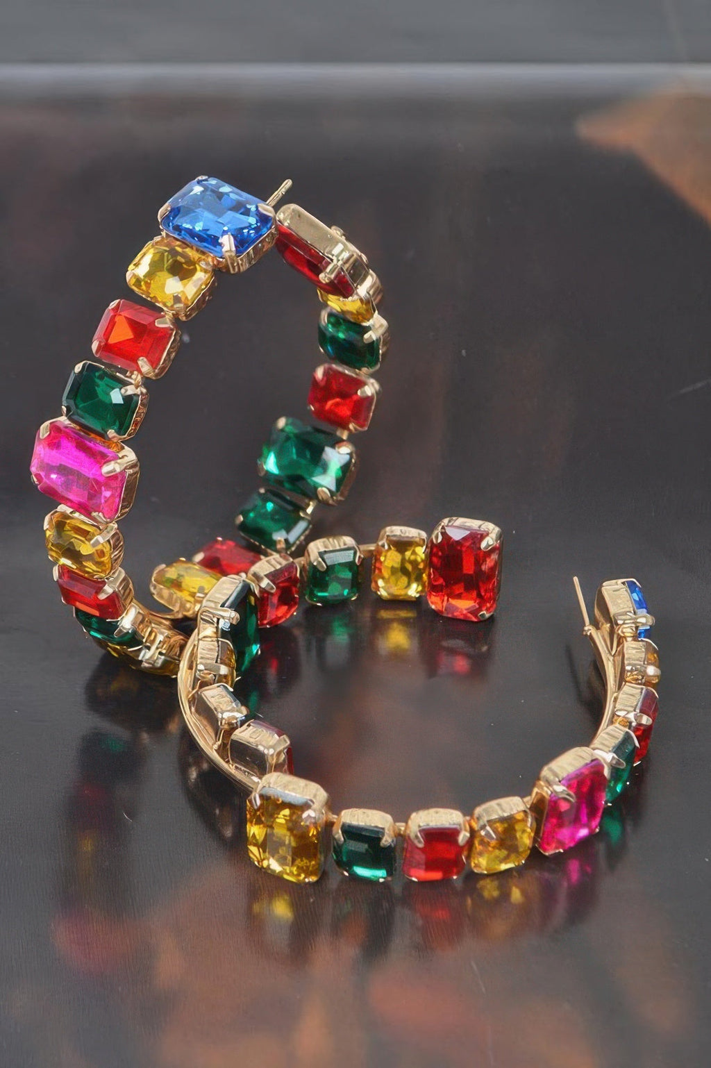 Stone Hoop Earring