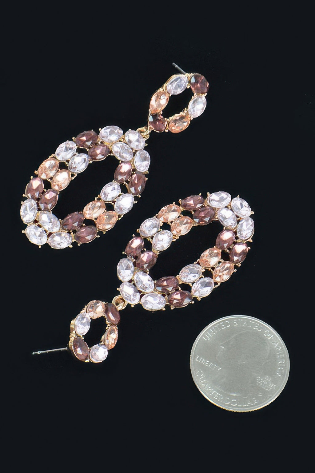 Rhinestone Oval Daggle Earring