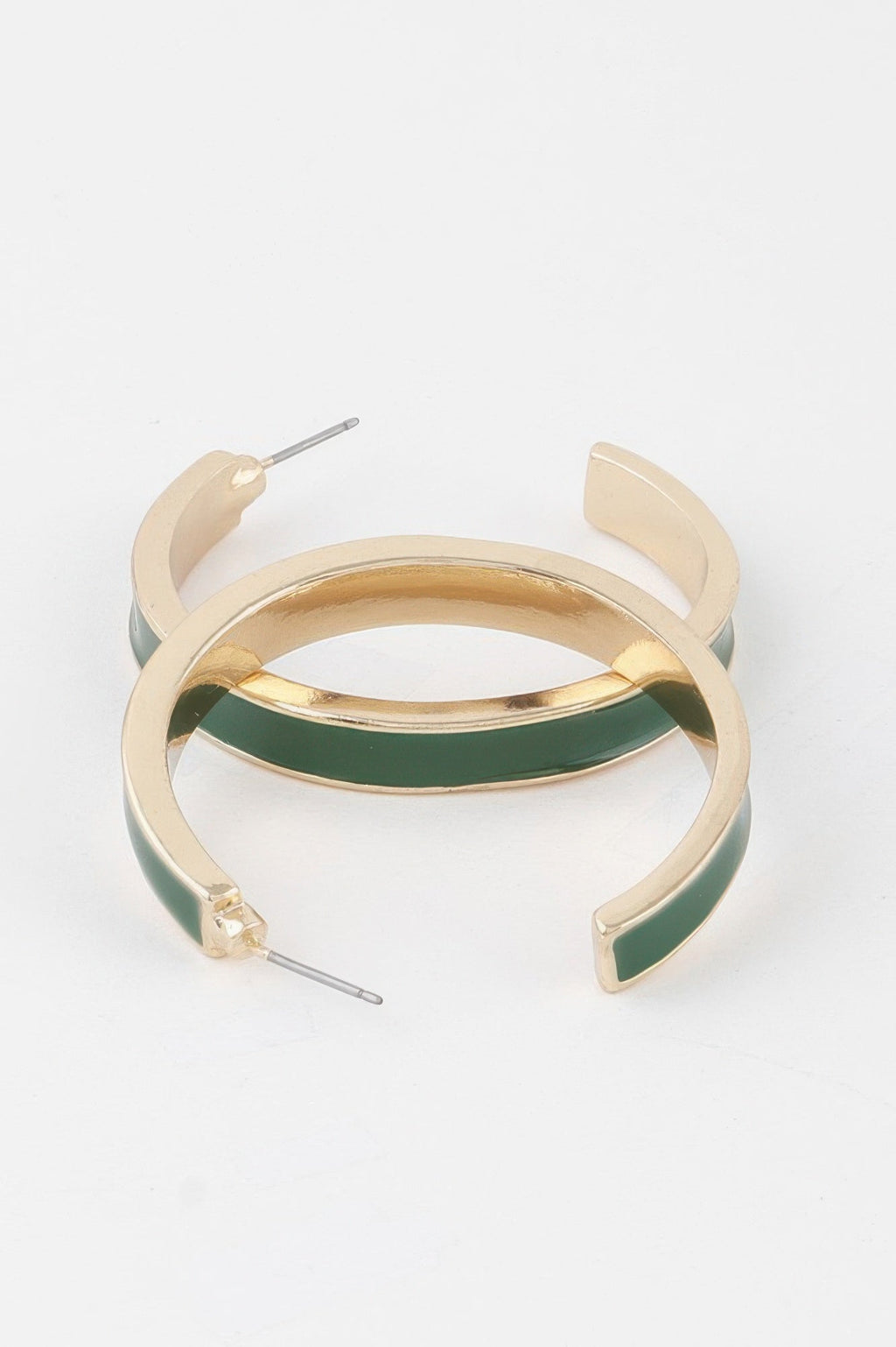 Solid Lined Hoop Earrings