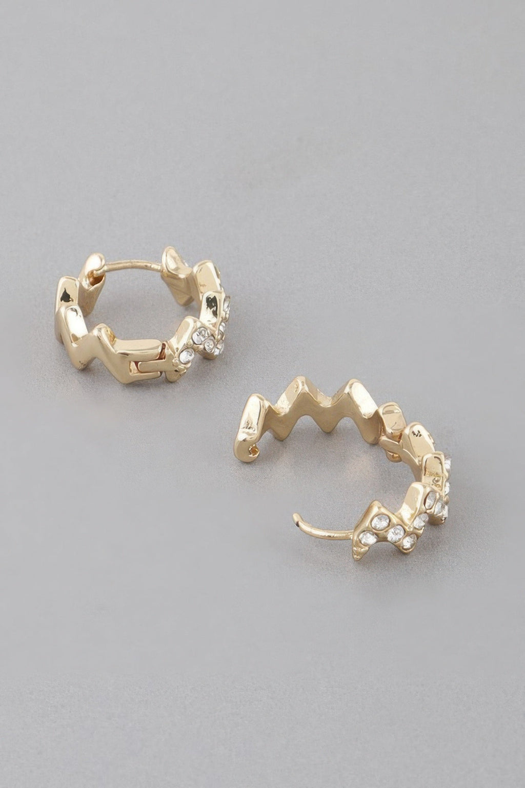 Jeweled Swivel Hoop Earrings