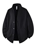 Men‘s Plus Size Textured Button-Down Casual Jacket