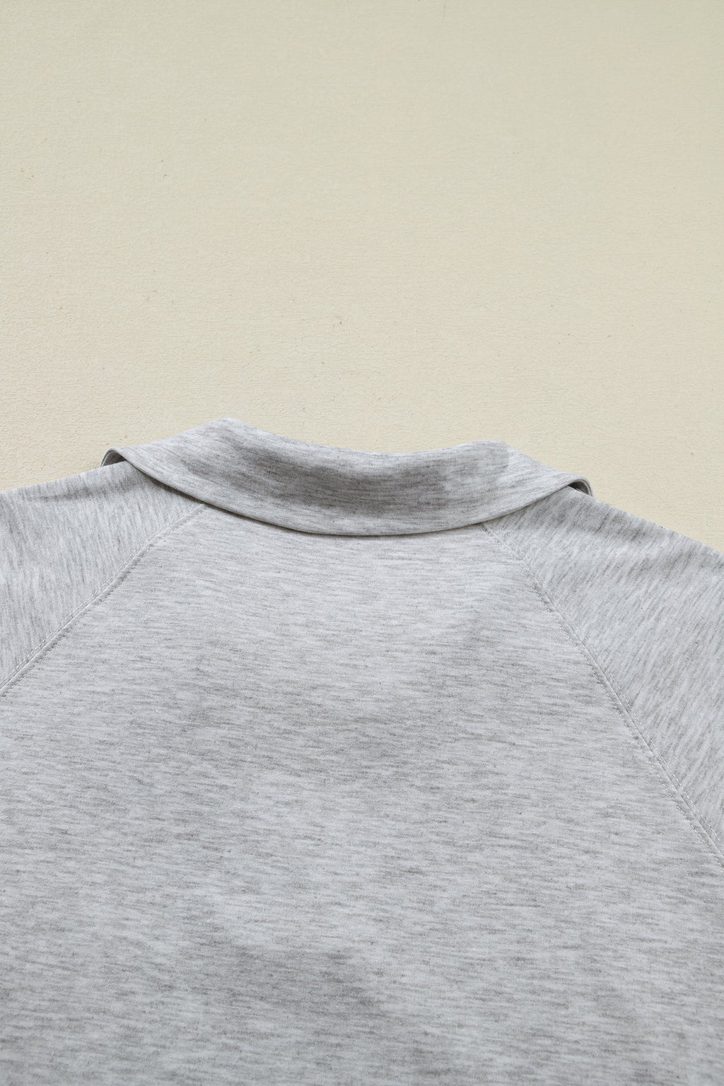 Light Grey Collared V Neck Tee Drawstring Elastic Waist Shorts 2pcs Outfit