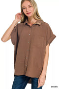 Woven Airflow Button Down Shirt