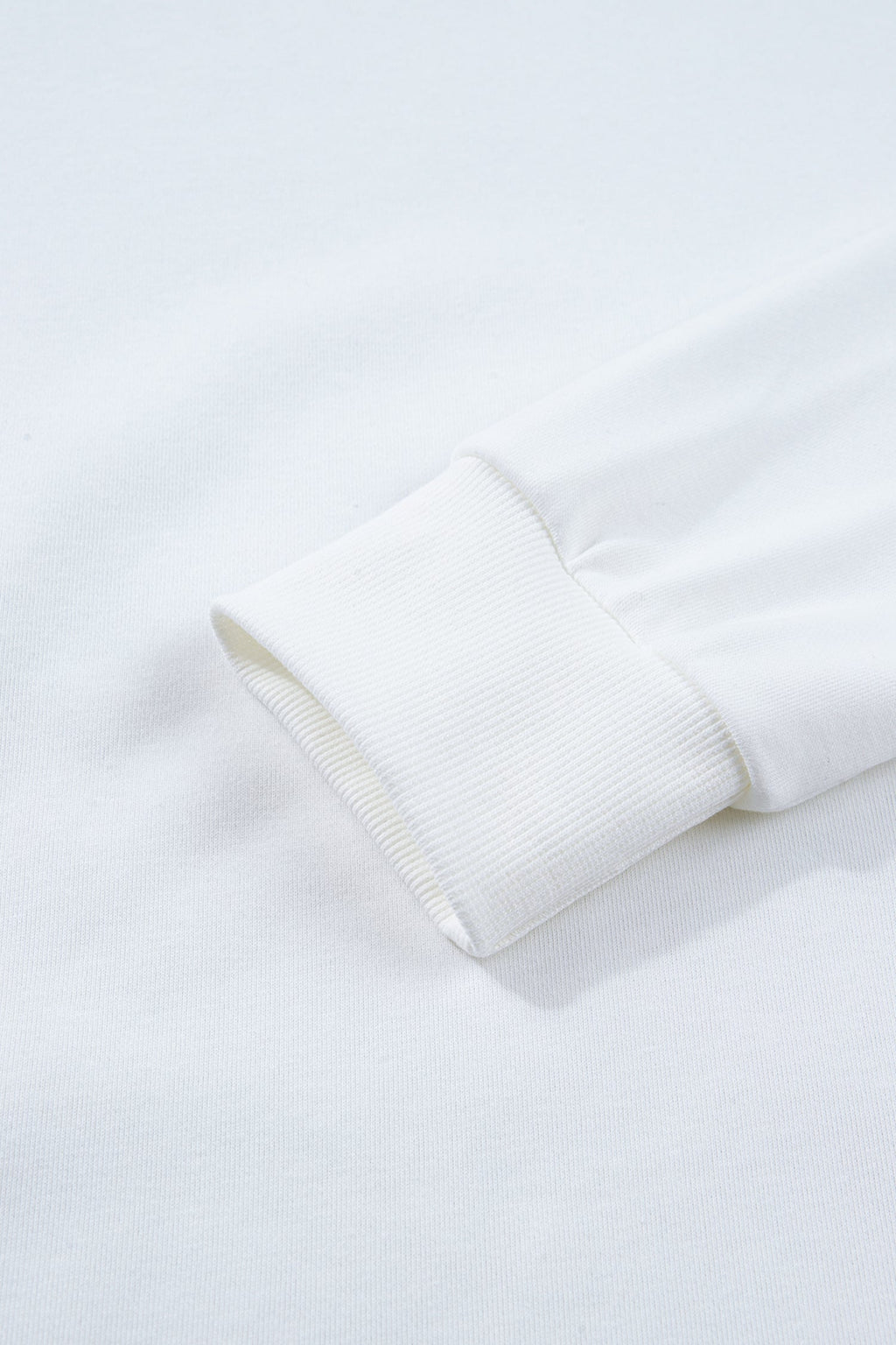 White Solid Color Dropped Shoulder Long Sleeve Top