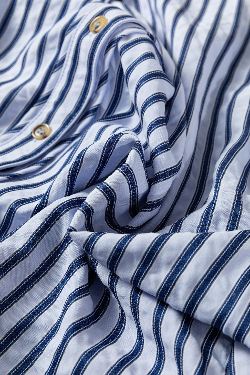 Blue Stripe Button Down Long Sleeve Loose Shirt