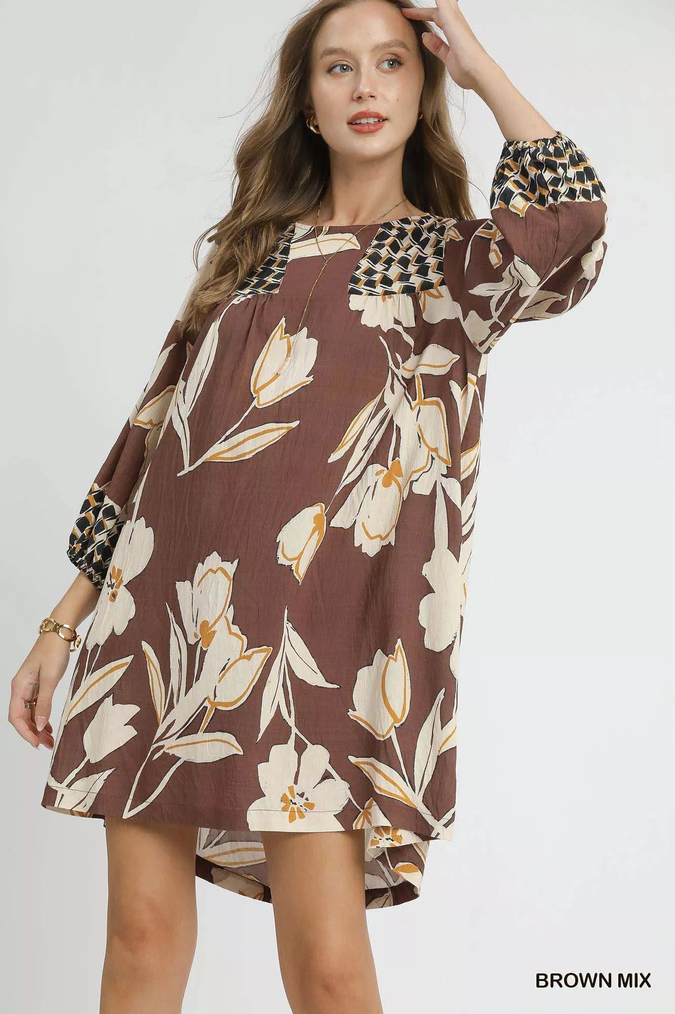 Floral High-Low Babydoll Dress