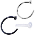 20G 5/16 Pack Set of 3 Assorted Stainless Steel Nose Hoop Rings