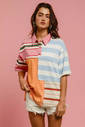 Mix And Match Stripe Color Block Shirt