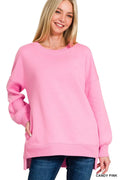 Fleece Hi-low Boyfriend Sweatshirts with Pockets