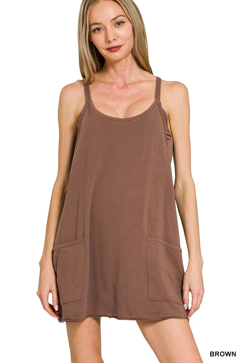 Cami Mini Dress with Built-in Romper Liner
