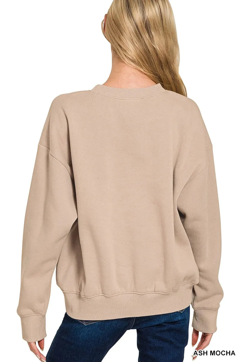 Fleece Long Sleeve Sweatshirts & Shorts Set