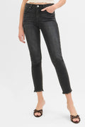 Full Size Tummy Control Mid Rise Crop Skinny Jeans Plus Size